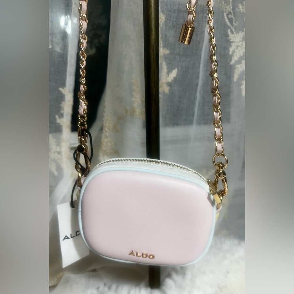 ALDO mini pastel with adjustable gold chain crossbody bag